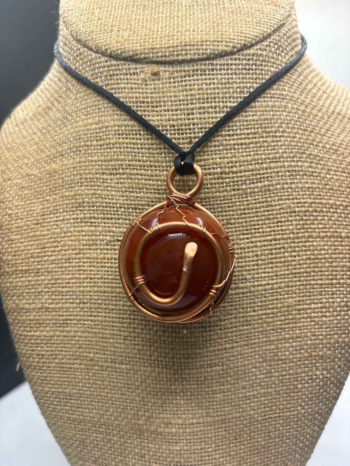 Jumbo carnelian sphere pendant