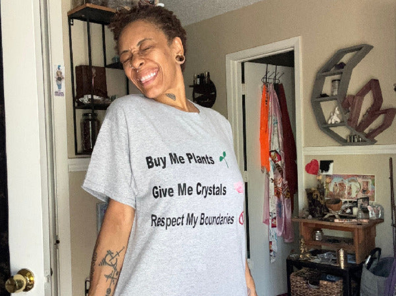 Buy Me Plants, Give me Crystals Tee