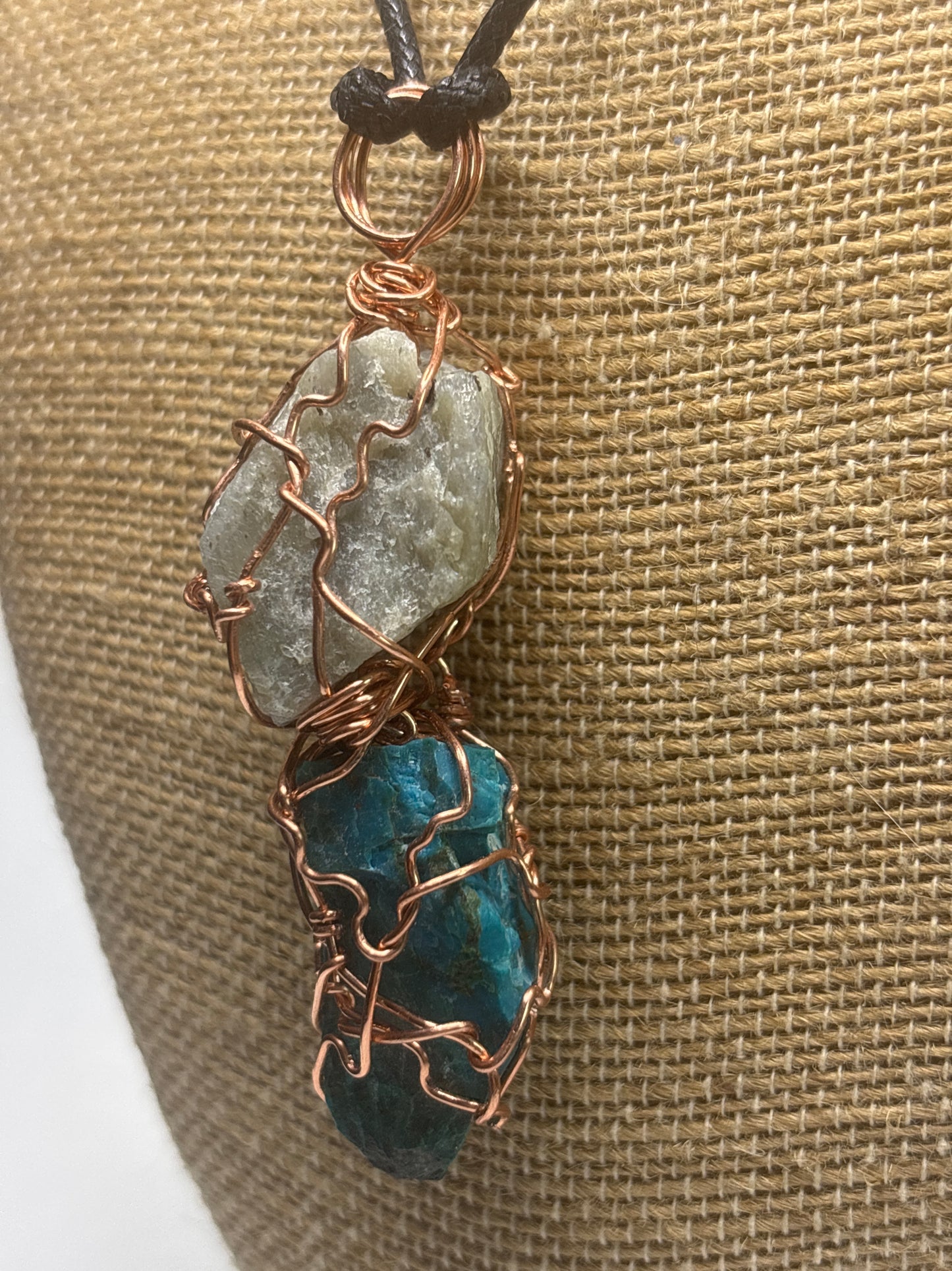 Labradorite and Chrysocolla pendant