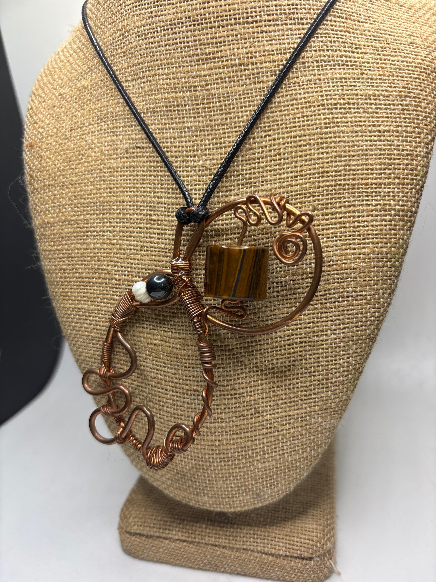 Tiger eye fidget spinner pendant