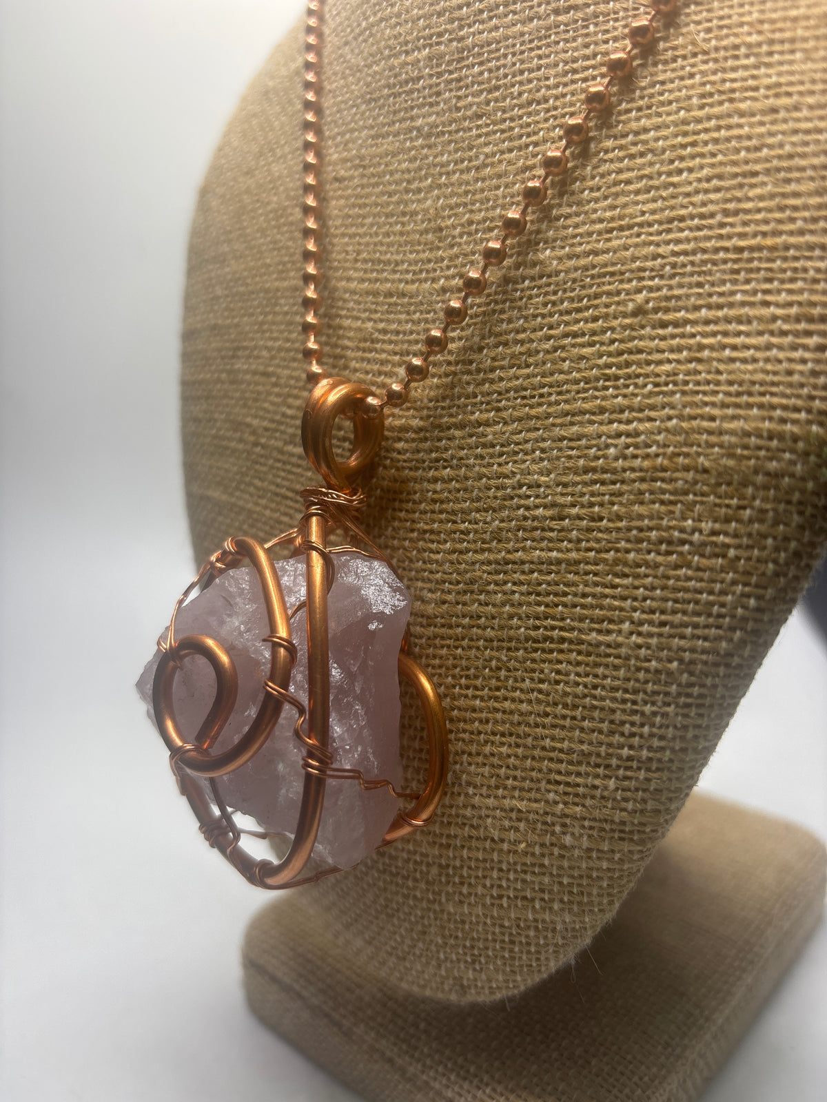 Jumbo Rose Quartz pendant - The Kreative Unikorn LLC