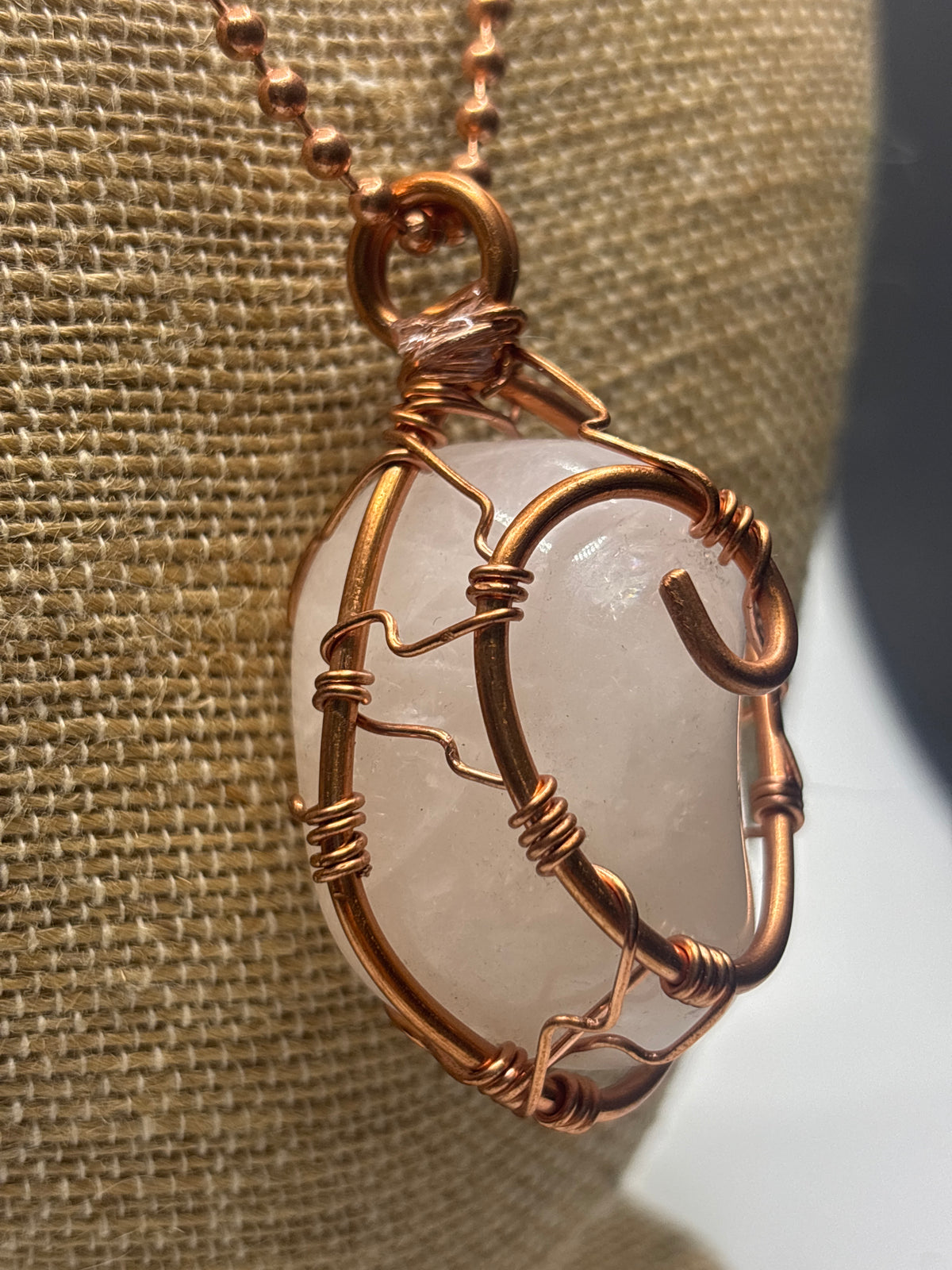 Jumbo Rose Quartz pendant - The Kreative Unikorn LLC