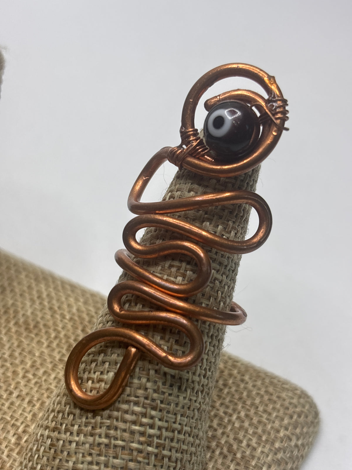 Purple evil eye ring (adjustable