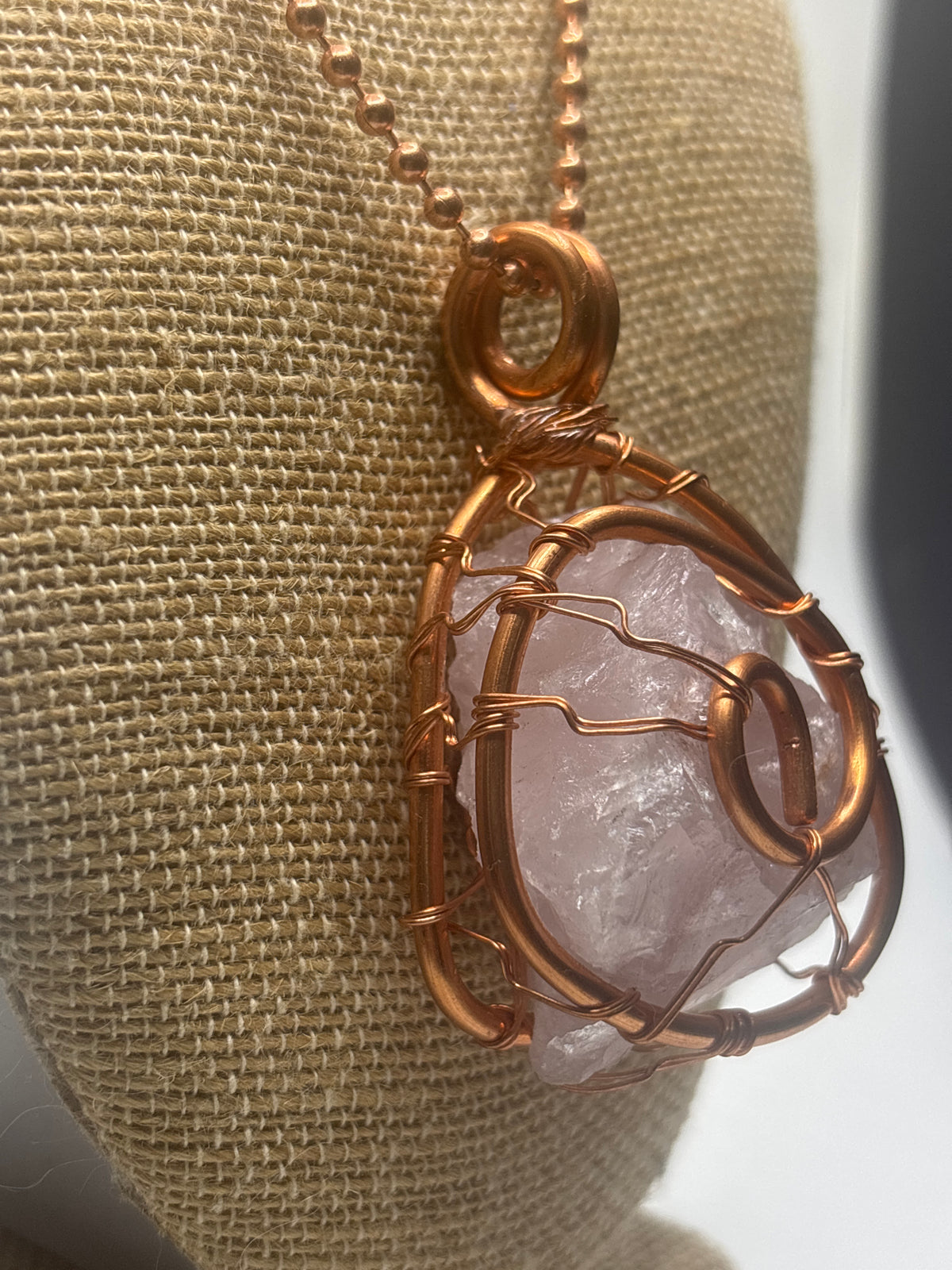 Jumbo Rose Quartz pendant - The Kreative Unikorn LLC