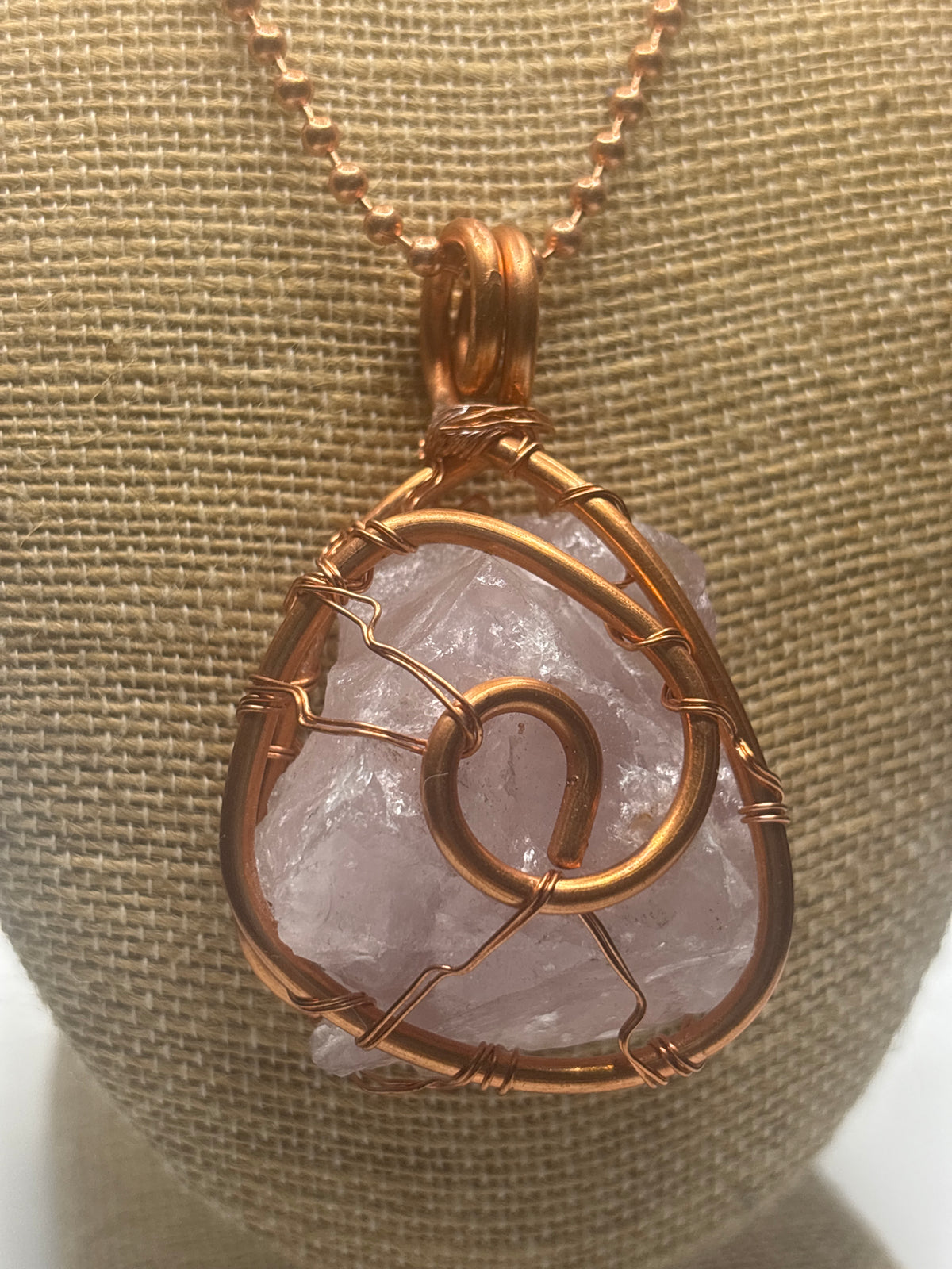 Jumbo Rose Quartz pendant - The Kreative Unikorn LLC