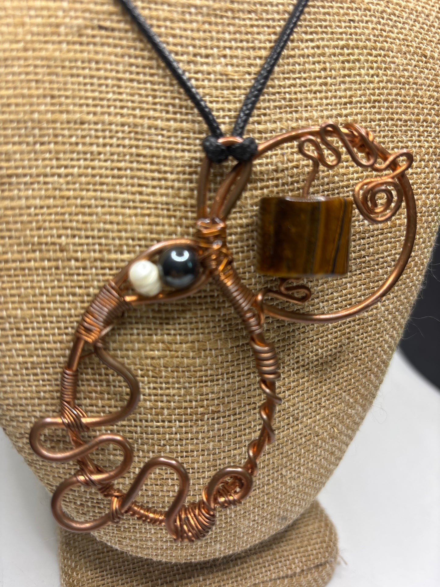 Tiger eye fidget spinner pendant