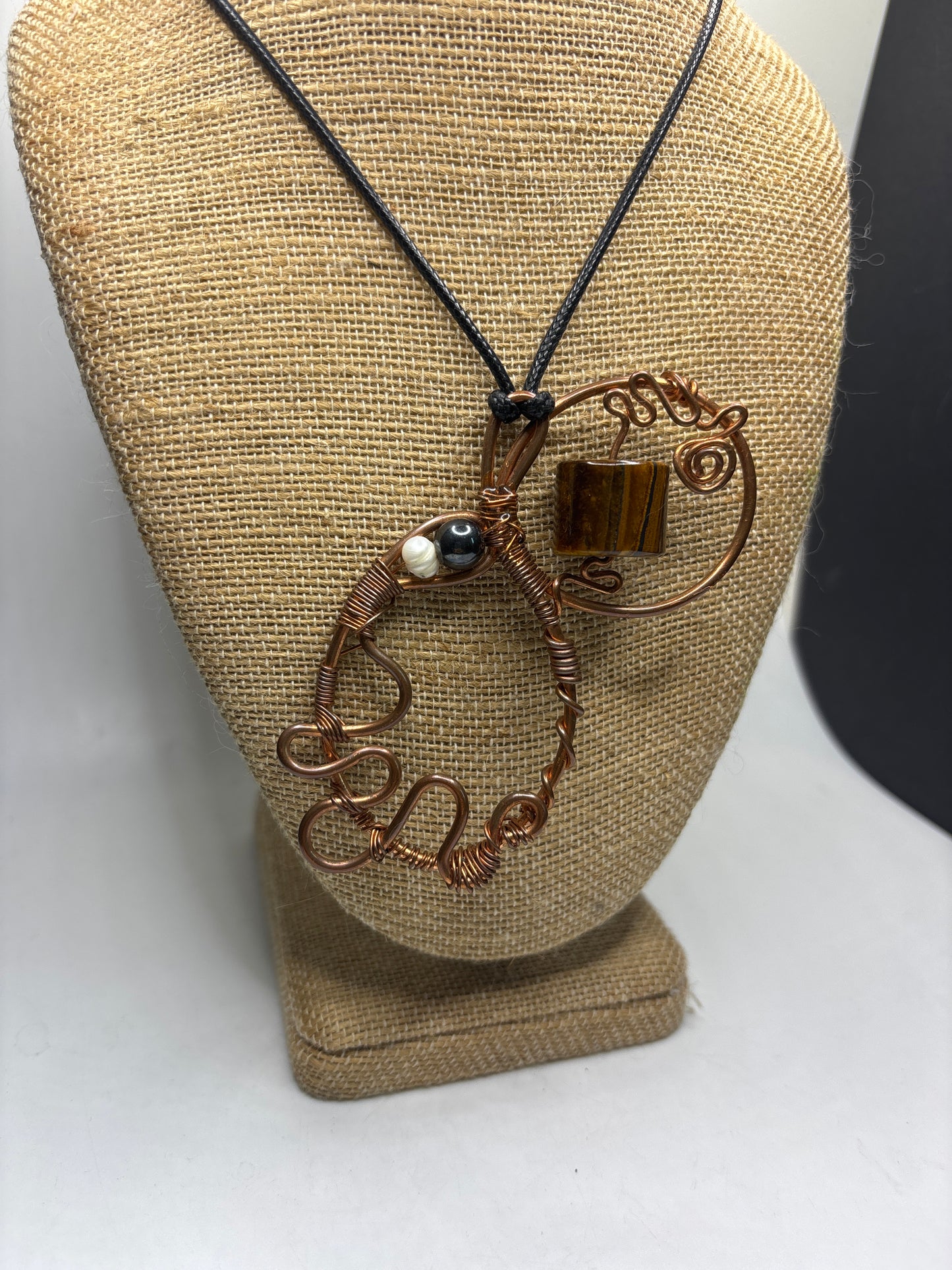 Tiger eye fidget spinner pendant
