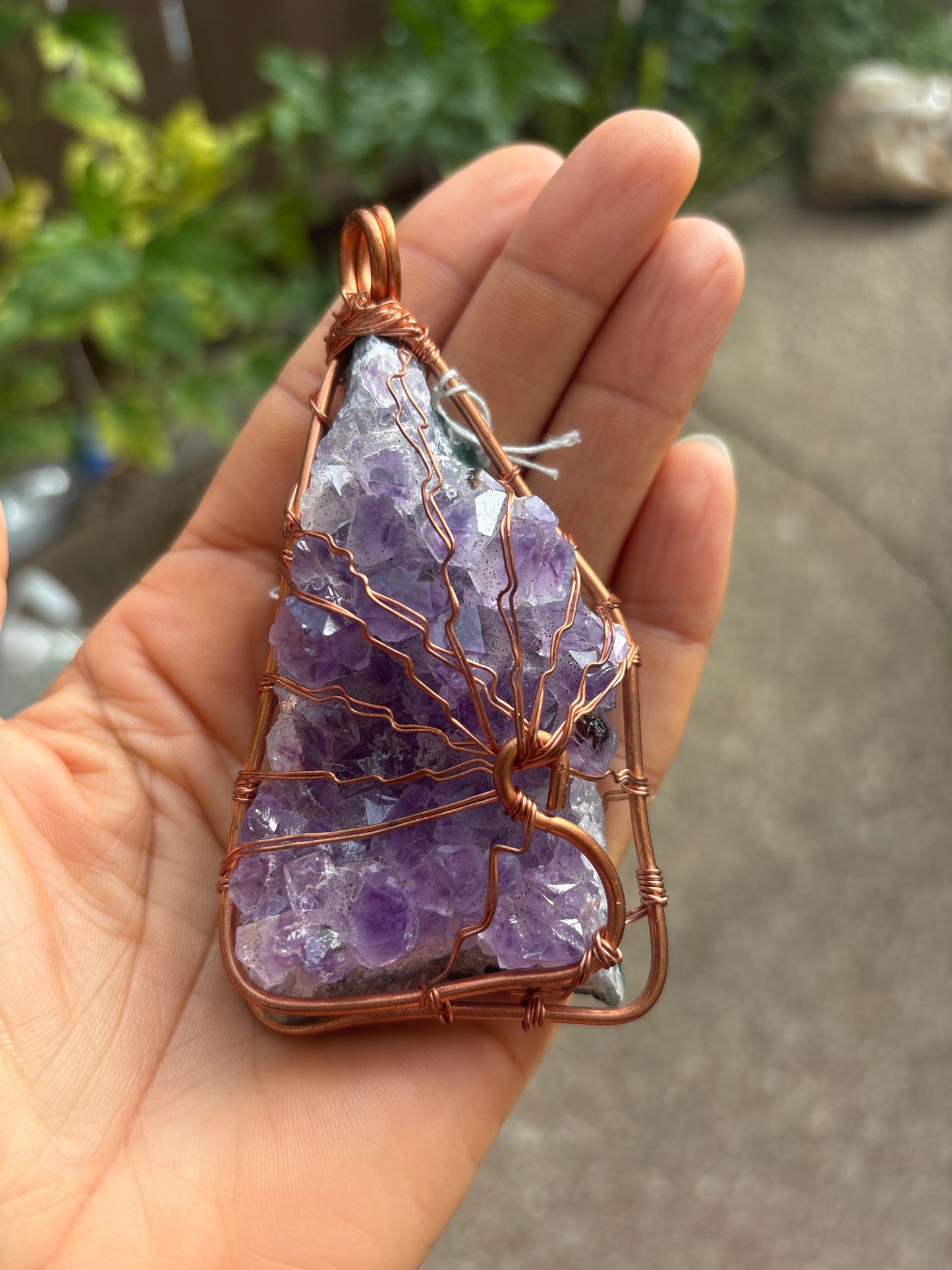Jumbo Amethyst Pendant on copper chain