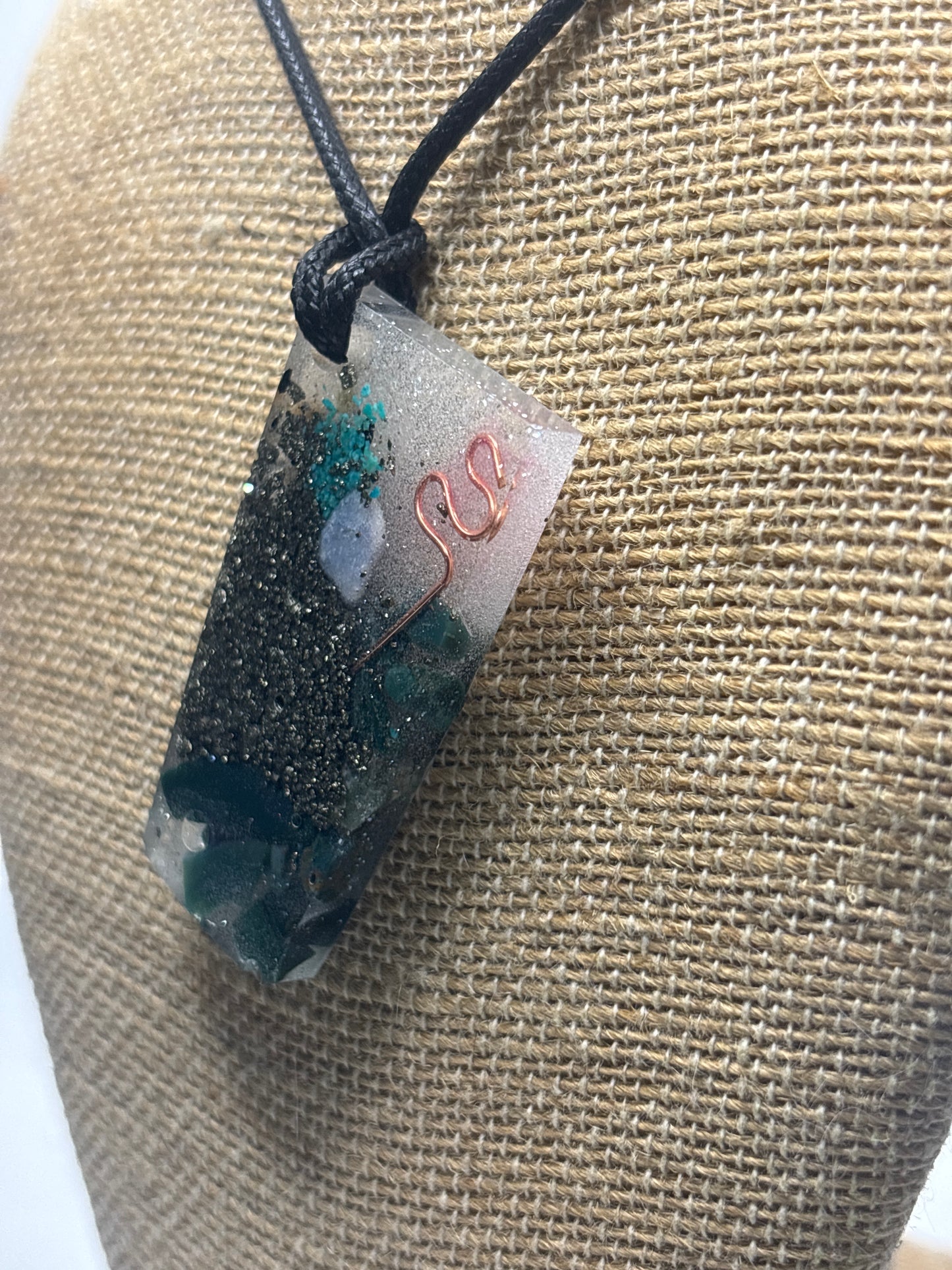 Organite abstract art pendants