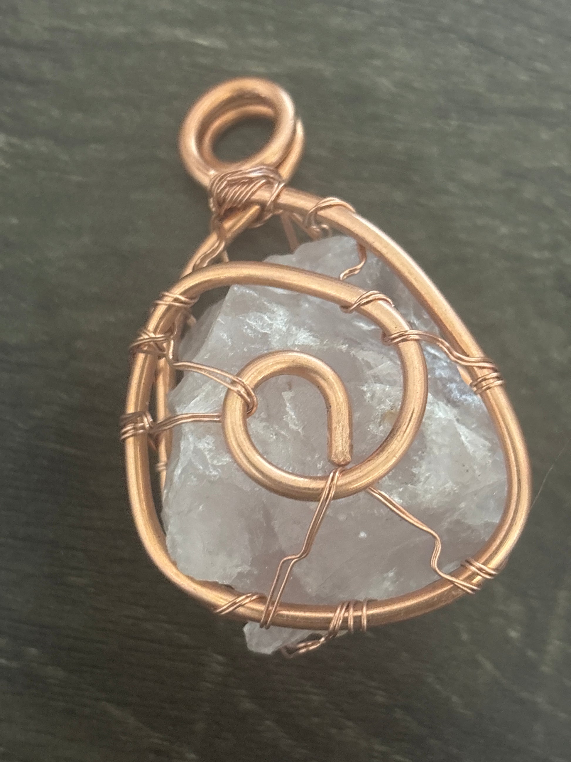 Jumbo Rose Quartz pendant - The Kreative Unikorn LLC