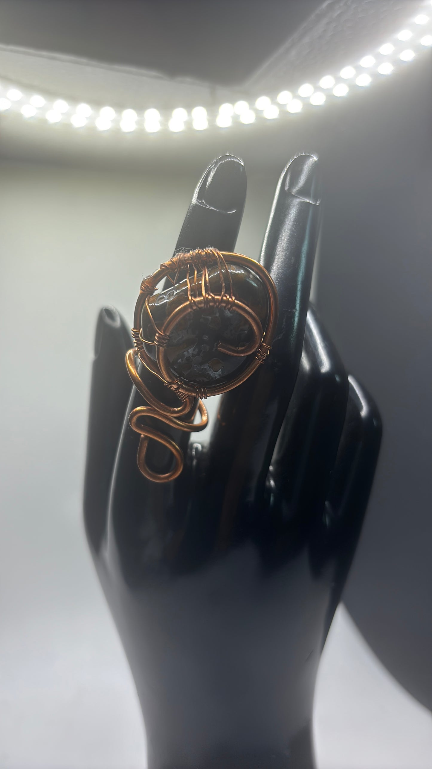 Tiger eye jumbo adjustable ring