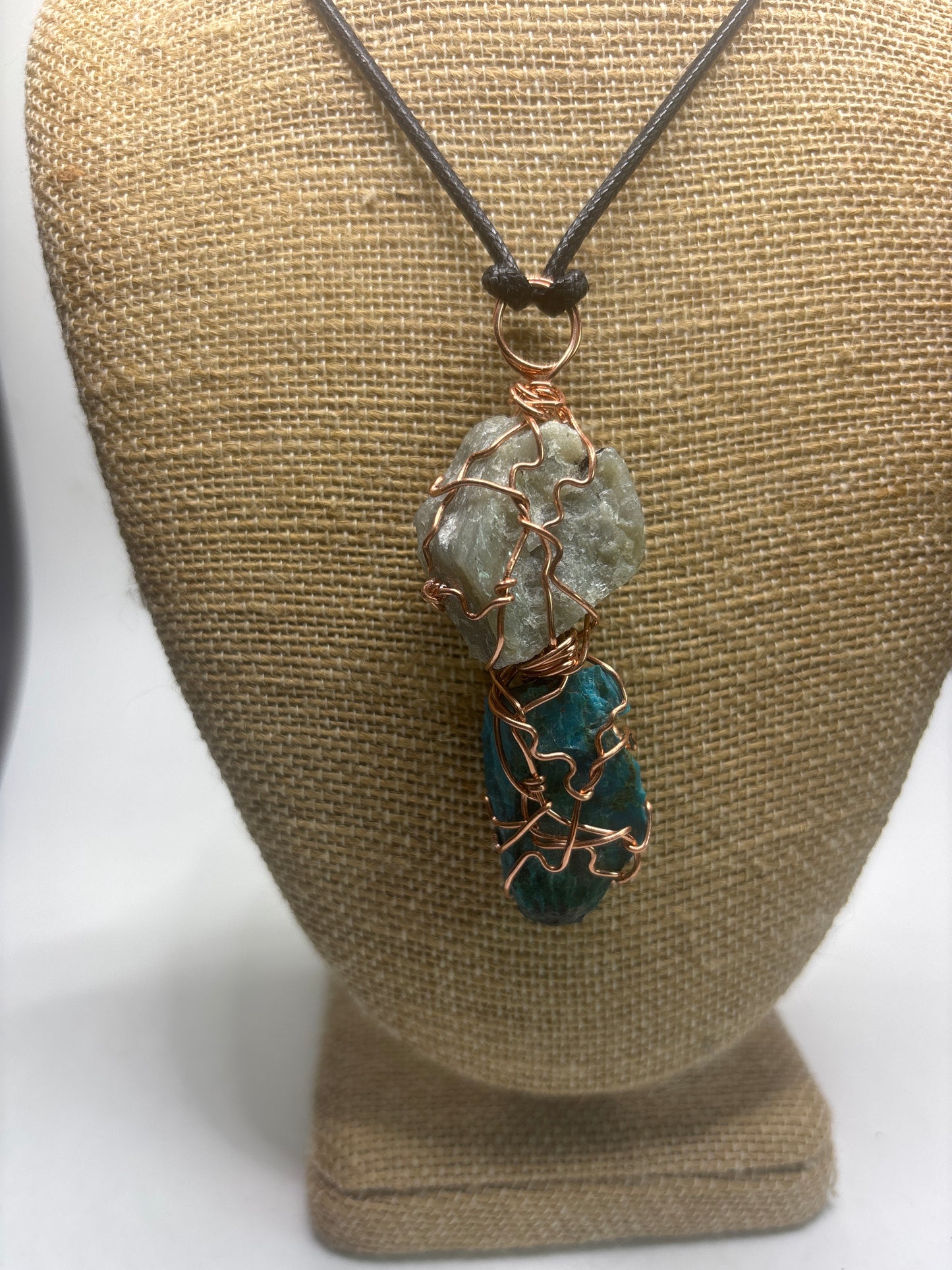 Labradorite and Chrysocolla pendant