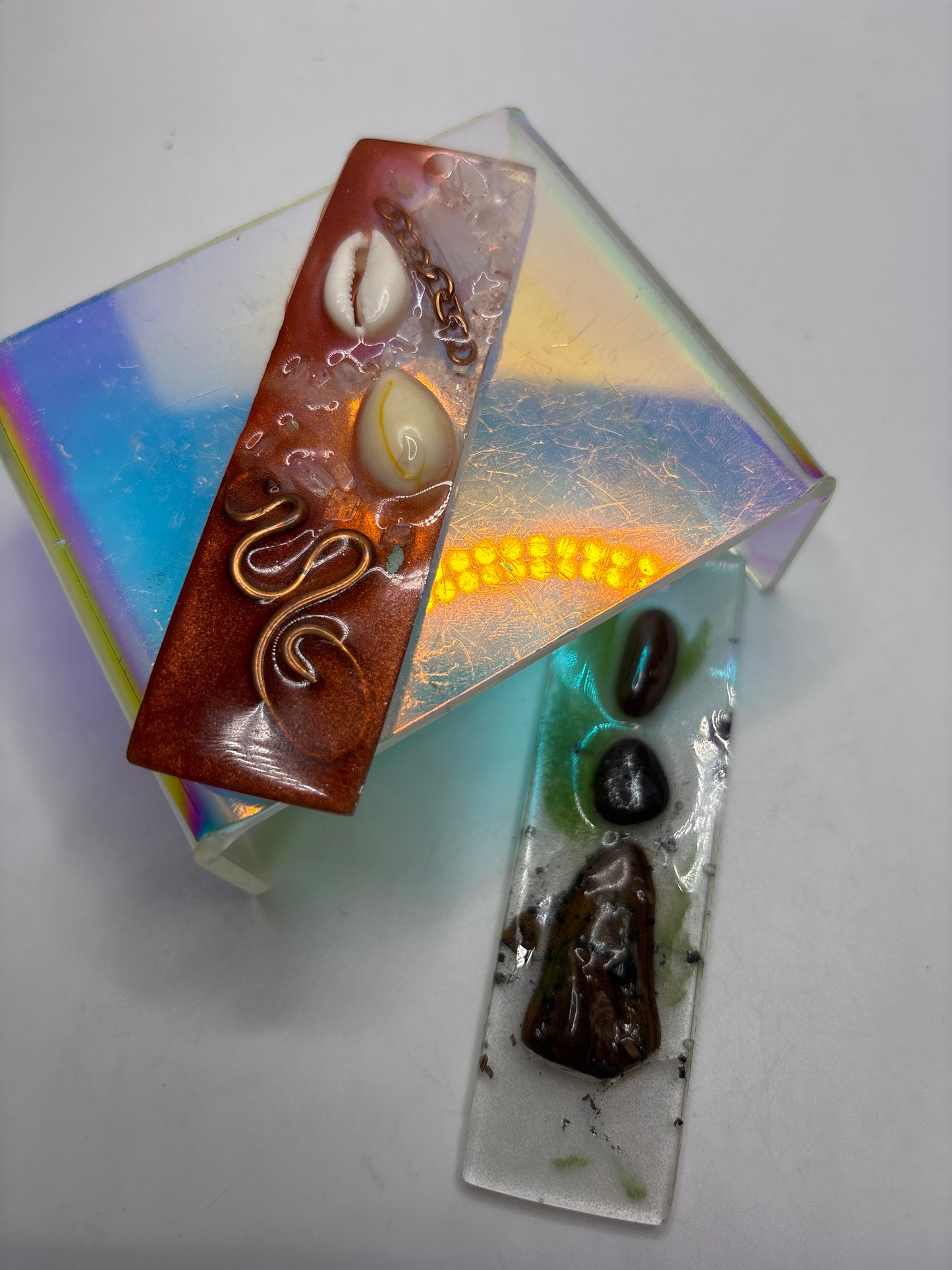 Organite abstract art pendants