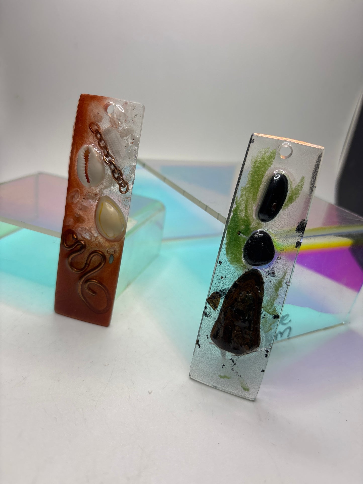 Organite abstract art pendants