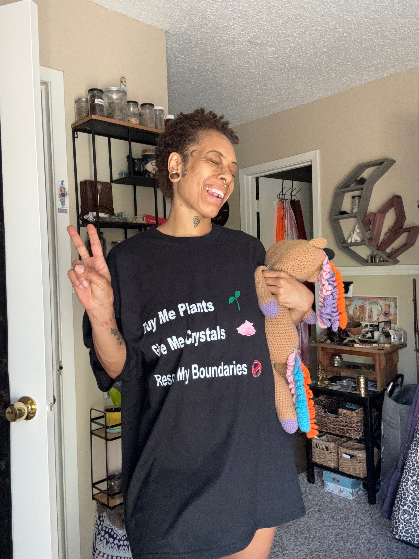 Buy Me Plants, Give me Crystals Tee
